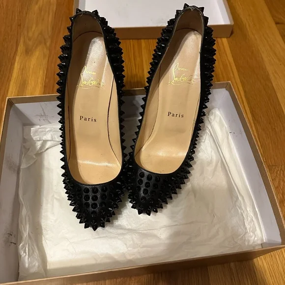 Christian Louboutin black Patent Leather Alti Spike 160 Pumps - Picture 2 of 5